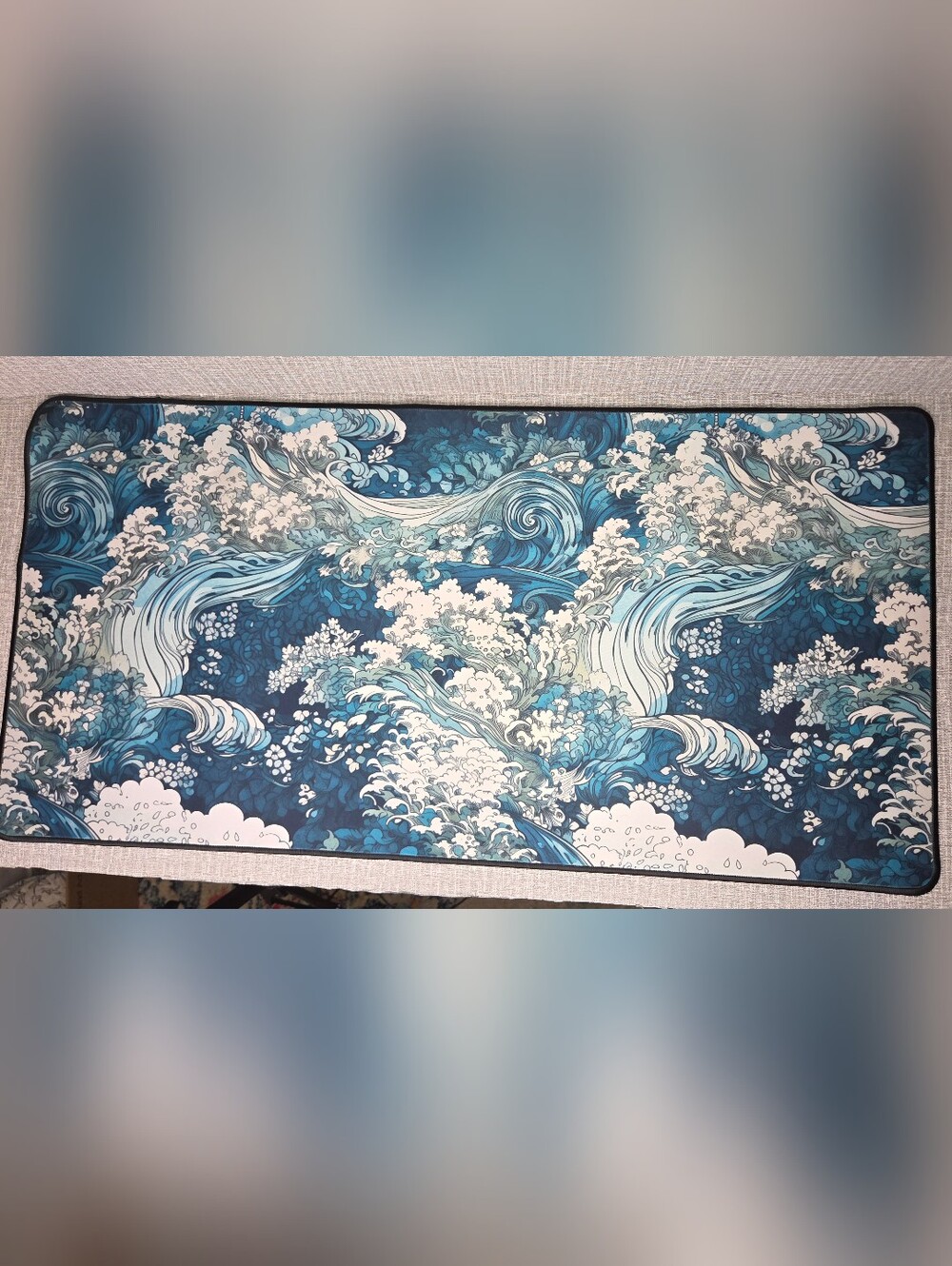 NEW Blue Green Cream Asian Inspired Mouse Pad Desk Mat